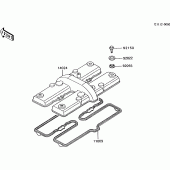 Схема вузла: Клапанна кришка для Kawasaki ZX600 GPX600R