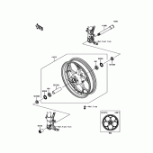 Схема узла: Переднее колесо для Kawasaki ZX1400 Ninja ZX-14R ABS