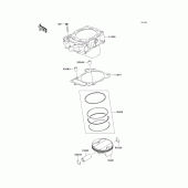Схема узла: Цилиндр & Поршень для Kawasaki KX450 KX450F