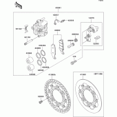 Схема вузла: Переднє гальмо для Kawasaki KX250/ KX252 KX250