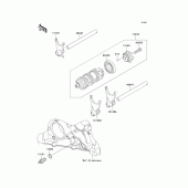 Схема узла: Gear change drum/shift fork(s) для Kawasaki ZX600 Ninja ZX-6R