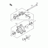 Схема вузла: Ступиця переднього колеса для Kawasaki KMX50 KSR-I