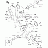 Схема узла: Распредвал & Цепь ГРМ & Натяжитель для Kawasaki VN1500 VN1500 Classic