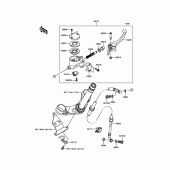 Схема узла: Передний тормозной цилиндр для Kawasaki BJ250