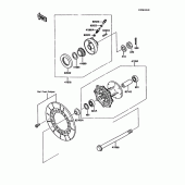 Схема вузла: Ступиця переднього колеса для Kawasaki KMX125