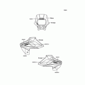 Схема узла: Наклейки (Оранжевый KLX250-H6) для Kawasaki KLX250 KLX250