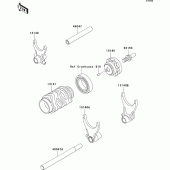 Схема вузла: Gear change drum/shift fork(s) для Kawasaki KX125