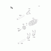 Схема вузла: Gear change drum/shift fork(s) для Kawasaki KLX300R