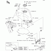 Схема узла: Топливный бак для Kawasaki ZX1000 Ninja ZX-10R