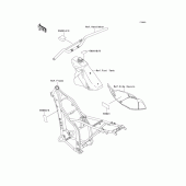 Схема вузла: Інформаційні наклейки для Kawasaki KLX250 KLX250R
