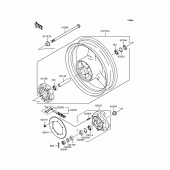 Схема вузла: Заднє колесо & Привідний ланцюг для Kawasaki ZR750 ZR-7S