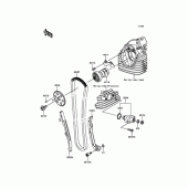 Схема вузла: Розподільник\Натягувач для Kawasaki KLX125 D-Tracker