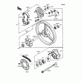 Схема вузла: Заднє колесо & Привідний ланцюг для Kawasaki EX400 GPZ400S