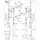 Схема вузла: Вилка передньої осі для Kawasaki ZR1200 ZRX1200