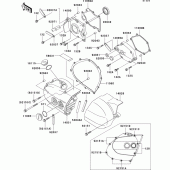 Схема вузла: Left engine cover(s) для Kawasaki VN800 Vulcan 800 Drifter
