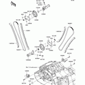 Схема вузла: Розподільний вал & Ланцюг ГРМ & Натягувач для Kawasaki VN1700 Vulcan 1700 Voyager Custom ABS
