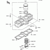 Схема узла: Цилиндр & Поршень для Kawasaki ZX600 GPX600R