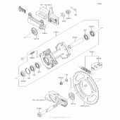 Схема узла: Ступица заднего колеса для Kawasaki KX100