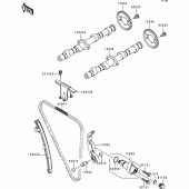 Схема вузла: Розподільник & Ланцюг ГРМ & Натягувач для Kawasaki ZR750 ZR-7