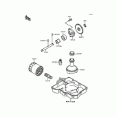 Схема вузла: Масляний насос & Масляний фільтр Kawasaki ZX400 ZXR400