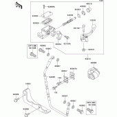 Схема вузла: Передній гальмівний циліндр Kawasaki KX250/ KX252 KX250