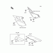 Схема вузла: Задні бічні обтічники & Захист ланцюга для Kawasaki ZR250 Balius