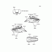 Схема узла: Наклейки (Оранжевый M7F) для Kawasaki KLX250 D-Tracker