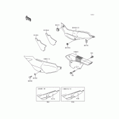 Схема узла: Задние боковые обтекатели & Защита цепи для Kawasaki KLE500