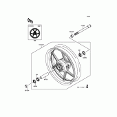 Схема вузла: Ступиця переднього колеса для Kawasaki ZX1000 Z1000SX ABS