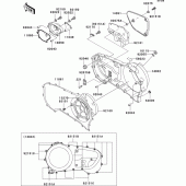 Схема вузла: Right engine cover(s) для Kawasaki VN1500 VN1500 Drifter