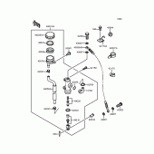 Схема вузла: Задній гальмівний циліндр Kawasaki ZX400 ZXR400R