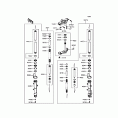 Схема узла: Вилка передней оси для Kawasaki EX300 Ninja 300
