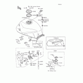 Схема узла: Топливный бак(1/3) для Kawasaki ZX600 GPX600R
