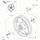 Схема узла: Ступица переднего колеса для Kawasaki ZR1000 Z1000