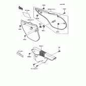 Схема вузла: Side covers/chain cover(1/2) для Kawasaki KMX125