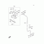 Схема узла: Передний тормозной цилиндр для Kawasaki KLX400 KLX400R