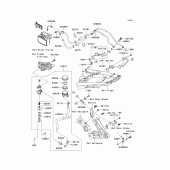Схема вузла: Задній гальмівний циліндр (1/2) для Kawasaki ZG1400 Concours 14 ABS