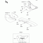 Схема вузла: Задні бічні обтічники & Захист ланцюга для Kawasaki ZR750 Zephyr