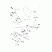 Схема вузла: Інформаційні наклейки (caf-ccs) для Kawasaki KLX125 KLX125