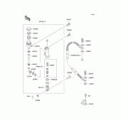 Схема узла: Задний тормозной цилиндр для Kawasaki KX500