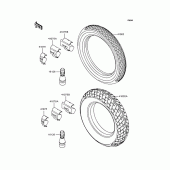 Схема вузла: Колеса (Шини) для Kawasaki EL250 Eliminator 250SE