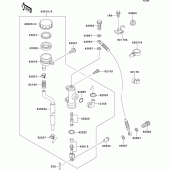 Схема вузла: Задній гальмівний циліндр Kawasaki ZX400 ZXR400