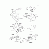 Схема вузла: Decals(gray/black)(zx900-e2h) для Kawasaki ZX900 Ninja ZX-9R