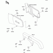 Схема вузла: Задні бічні обтічники & Захист ланцюга для Kawasaki EL250 Eliminator 250