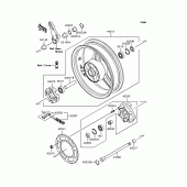 Схема вузла: Заднє колесо & Привідний ланцюг для Kawasaki ZR400 Zephyr X