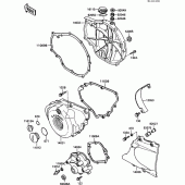 Схема вузла: Кришка двигуна для Kawasaki EX500 GPZ500