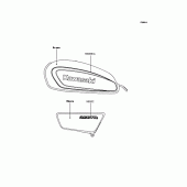 Схема узла: Наклейки (Зеленый K7F) для Kawasaki BJ250 250TR