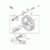 Схема вузла: Ступиця переднього колеса для Kawasaki ZR400 Zephyr X