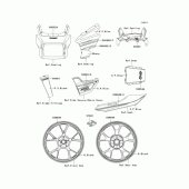 Схема узла: Наклейки (Эбони/Синий; DAF) для Kawasaki ZR1200 ZRX1200 DAEG