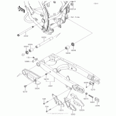 Схема вузла: Задній важіль (маятник) для Kawasaki KLX140 KLX140G